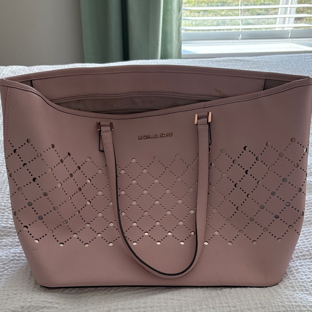 Michael Kors Blush Pink Perforated Tote